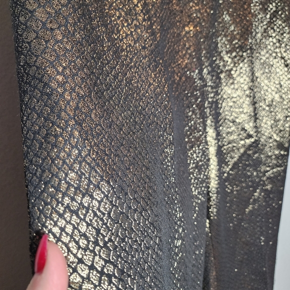 Anne Klein Shimmering Gold Metallic Black Snake Print Pants Size 12 - Picture 14 of 17